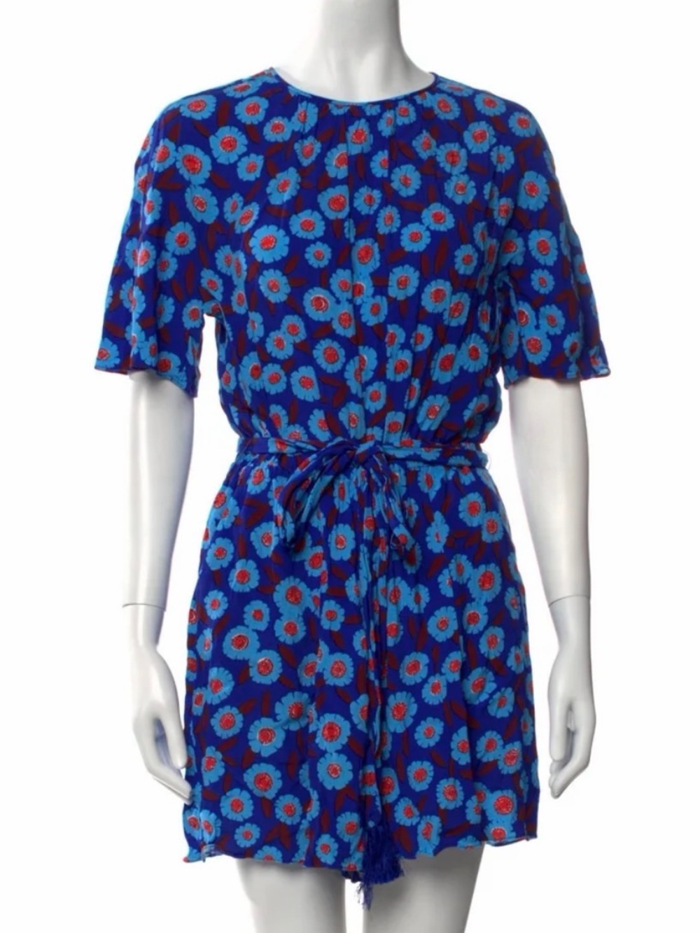Kate Spade New York Floral Blue & Red Romper Size Small